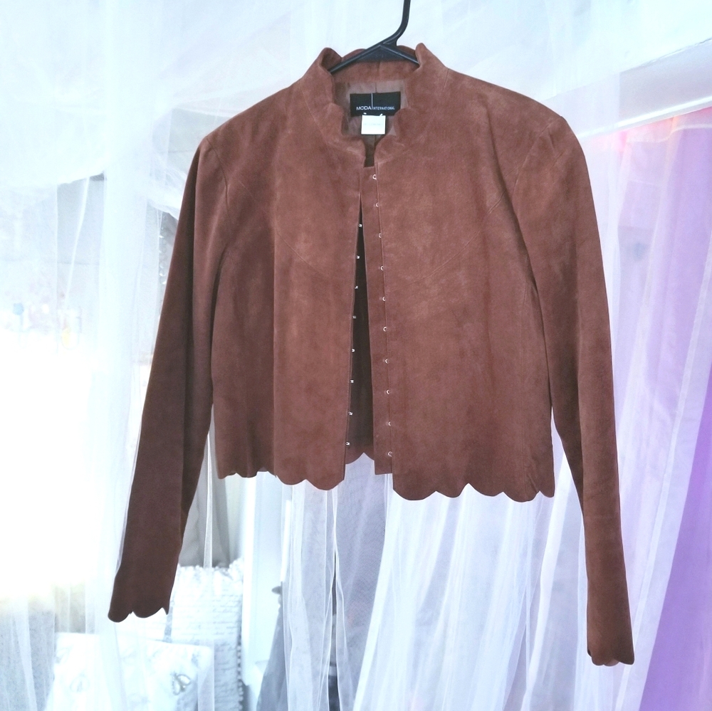 Sale. Moda International Short Suede Jacket Petite